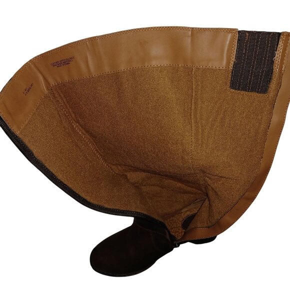 B.O.C. Brown Leather Buckle Zip Chunky Block Wedge Heel Boots Womens Size 9 - Picture 11 of 15